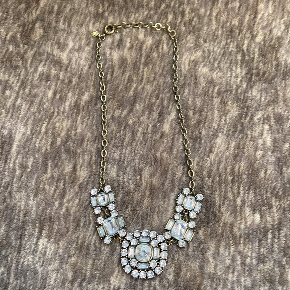 HP 🎉 ❤️ NWOT J Crew Statement Necklace. Clear stones or glass bronze gold - Picture 10 of 15